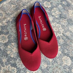 Rothy's Red Round Toe Flats size 9.5